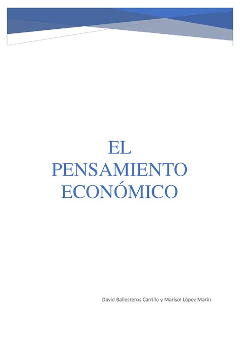 Solution El Pensamiento Econ Mico Studypool