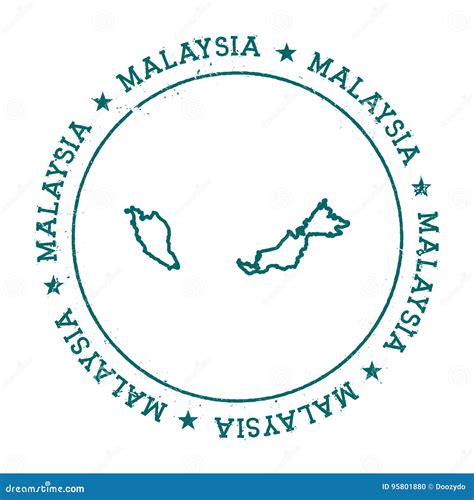 Malaysia Immigration Document Close Up. Passport Visa On Malaysia Flag
