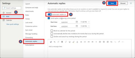 Set Automatic Replyout Of Office Message In Outlook Web