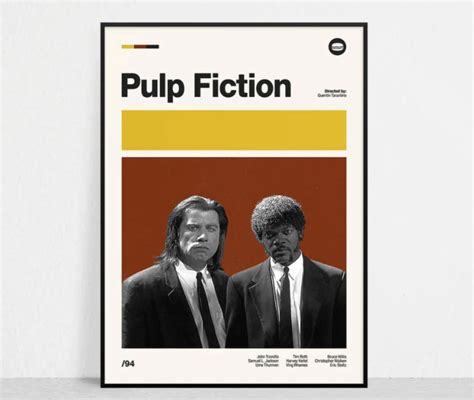 Pulp Fiction Retro Movie Print Modern Vintage Mid Century Modern