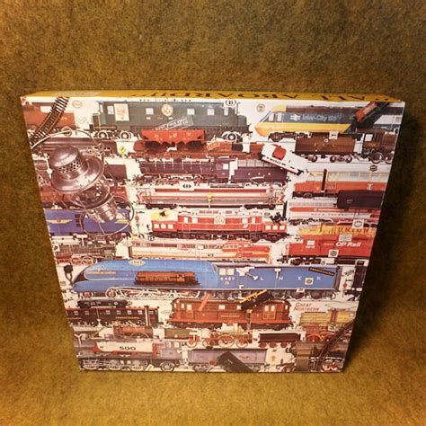 All Aboard Trains Jigsaw Puzzle Over Piece Jigsaw Puzzle