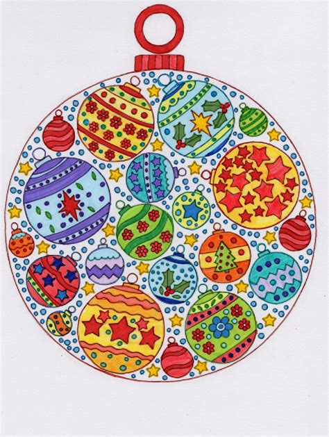 Christmas Ball Zentangle Coloring Christmas Balls Christmas Colors