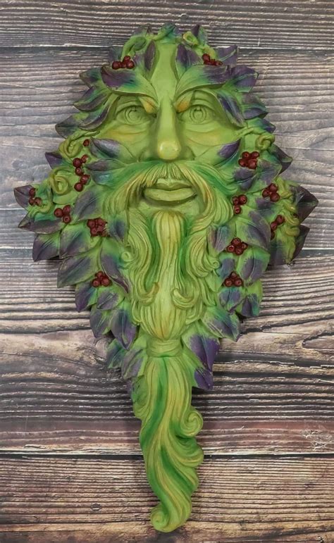 Ebros Nature Spirit God Celtic Winter Solstice Greenman Hanging Wall Decor Plaque 12 75 High