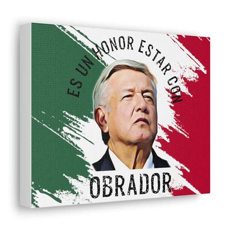 AMLO Canvas Portrait Mexican President Andres Manuel Lopez Obrador Gift ...