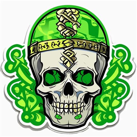 Premium Vector | Stoner skull hand drawn cartoon sticker icon concept isolated illustration