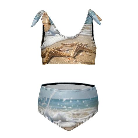 Starfish Beach Girl S 2 Piece Bikini Set Beach Sport Swimsuit Swimwear 8 10Y130cm Walmart