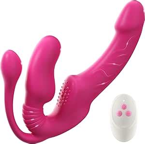 Amazon Rosyrosy Vibrating Strapless Strap On Dildo Sex Toys Triple Headed Strapon
