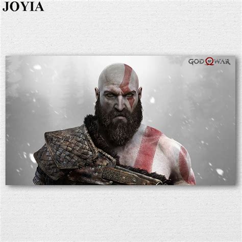 God of War Kratos PS4 Game Poster Kratos Prints Wall Art-in Painting & Calligraphy from Home ...