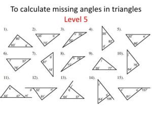 Finding Missing Angles In An Isosceles Triangle Worksheet