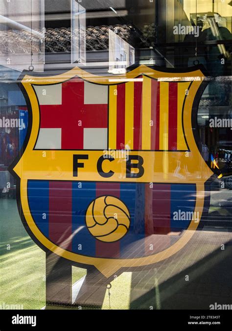 Barcelona, Spain - October 7, 2023: Emblem of the sports football club ...