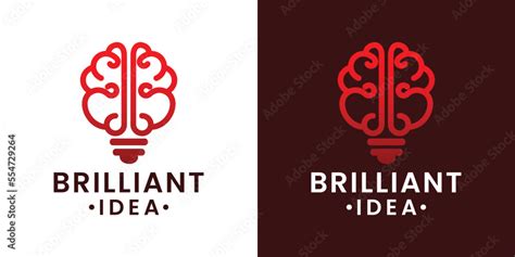 light bulb with brain logo design ideas Stock Vector | Adobe Stock