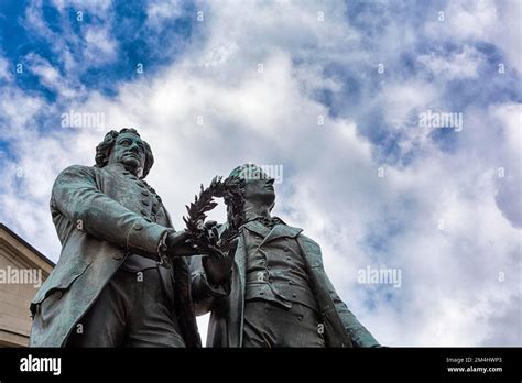 Goethe Schiller Monument Bronze Double Statue Of The German Poets