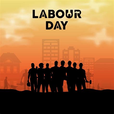 Celebration International Workers Day With Sunset Background Happy