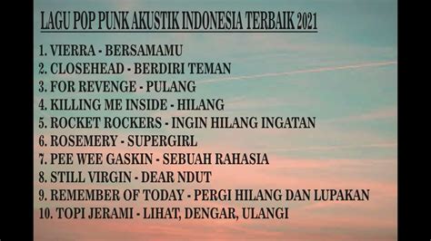 Lagu Pop Punk Akustik Indonesia Terbaik 2021 1080p Youtube