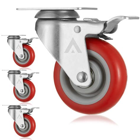 AmeriGrip Set Of 4 Swivel Casters With Locking Brakes Heavy Duty 4