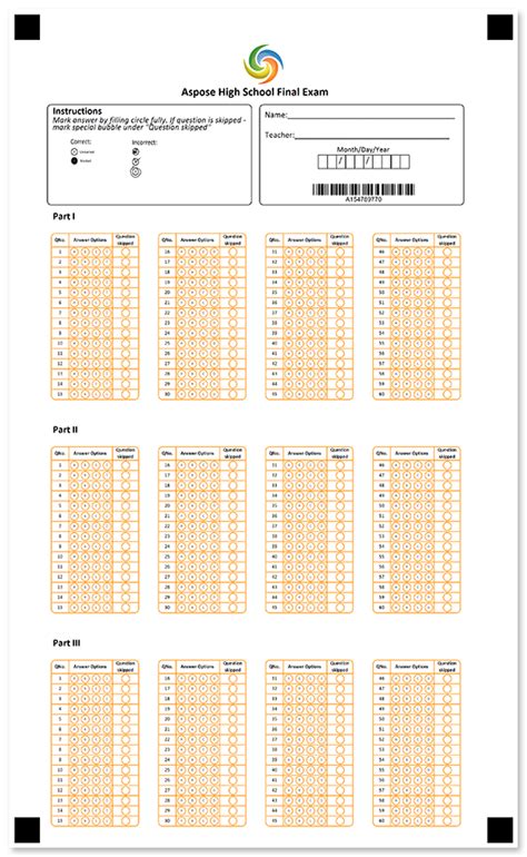 Grouped Answer Sheet With Question Skippingdocumentation