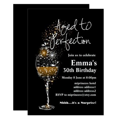 Wine Birthday Invitation Aged To Perfection Invitation Zazzle Wine