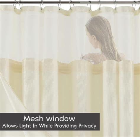 Dainty Home Waffle Weave Complete Shower Curtain With Detachable Fabric