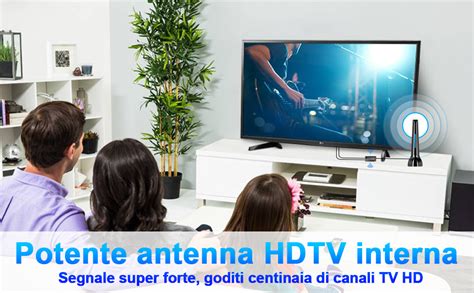 Antenna TV Interna 4K HD Antenna TV Interna Amplificata Potente Con