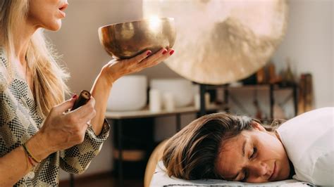 Premium Photo Tibetan Singing Bowl In Sound Healing Therapy