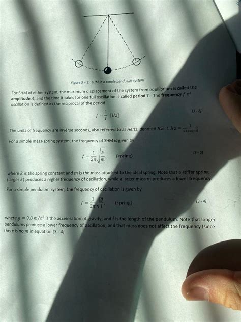 Solved Figure 3-2: 5HM in a simple pendulum system. For SHM | Chegg.com