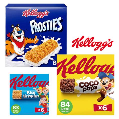 Kelloggs And Nestle Cereal Barbreakfast Bar 6 Bars Coco Pops Frosties Rice Krispies