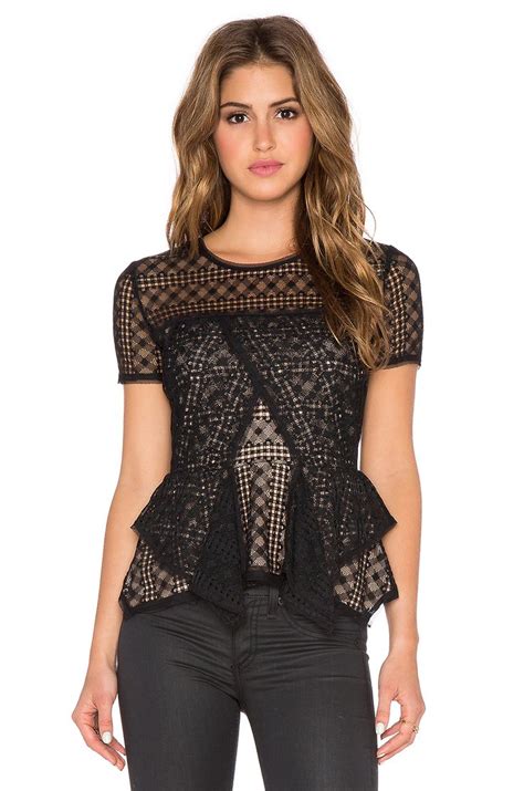 REVOLVEclothing Peplum Lace Top Lace Peplum Black Lace Tops