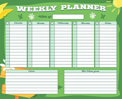 Best Images Of Monday Through Friday Planner Printable Printable