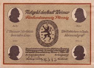 Banknote Pfennig German Notgeld Weimar Grm A