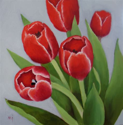 Nel's Everyday Painting: Red Tulips - SOLD