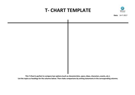 T Chart Template Stunning Templates