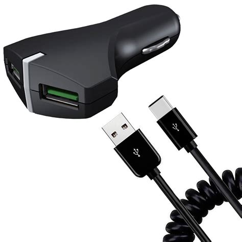 36w Fast Car Charger For Ipad Air 10 9 2022 5th Gen 2 Port Usb Coiled Cable Type C Quick