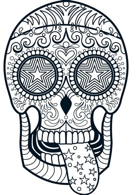 Dibujos de Calavera de Azúcar de Pato para Colorear para Colorear