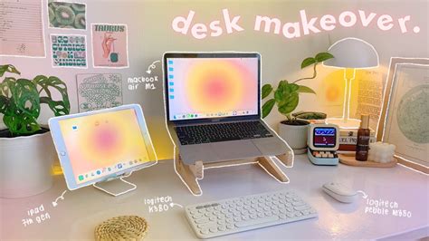 study desk setup makeover 2022 🪴 minimalist, pastel aesthetic [shopee ...