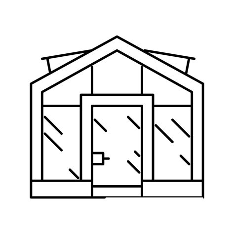 Glass Greenhouse Line Icon Vector Illustration Vector Art At