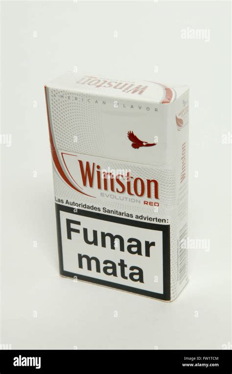 Winston Red Cigarette Packet on white background Stock Photo - Alamy