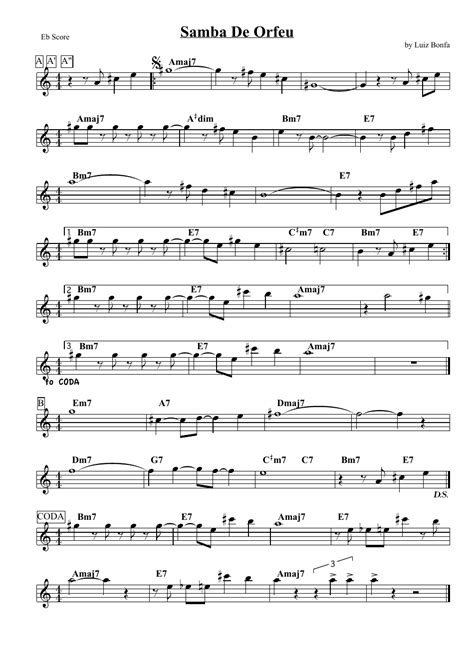 Luiz Bonfa Samba De Orfeu Sheet Music Download Printable Pdf