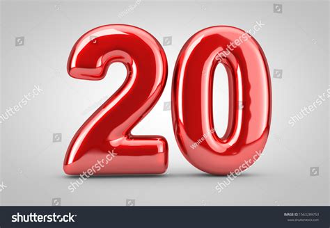 Red Glossy Balloon Number 20 Isolated Stock Illustration 1563289753 ...