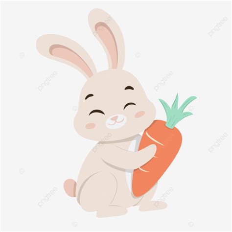 Rabbit Holding Big Carrots, Rabbit, Easter, Carrot PNG Transparent ...