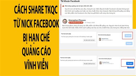 Hướng dẫn cách share tài khoản quảng cáo BM từ nick Facebook bị hạn