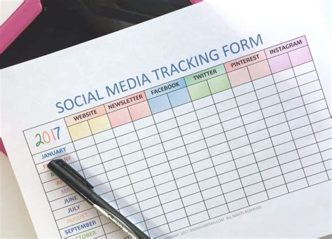 Social Media Tracking Sheet