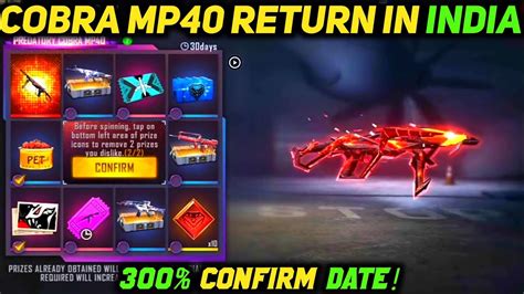 Free Fire New Event Cobra Mp40 Return Free Fire Cobra Mp40 Return