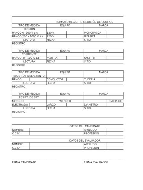 Formato Mediciones Electricas Pdf Cobre Ciencias Fisicas