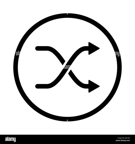 Intersection Arrows Icon Iconic Symbol Inside A Circle On White