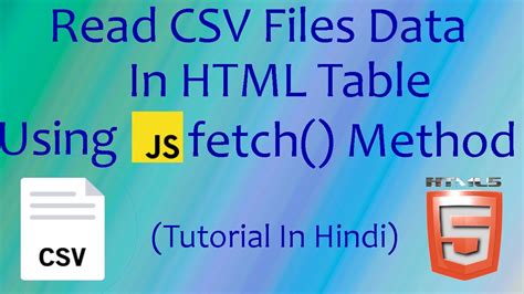 Read Csv Files Data In Html Table Using Javascript Fetch Method Csv