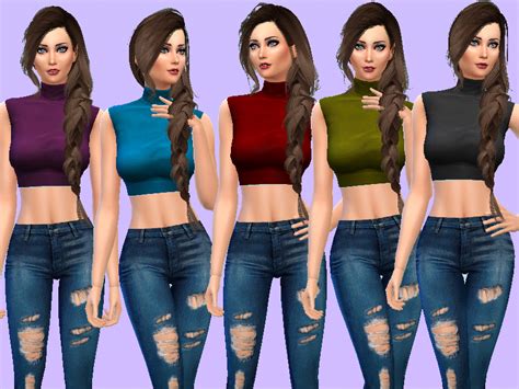 The Sims Resource High Neck Crop Top