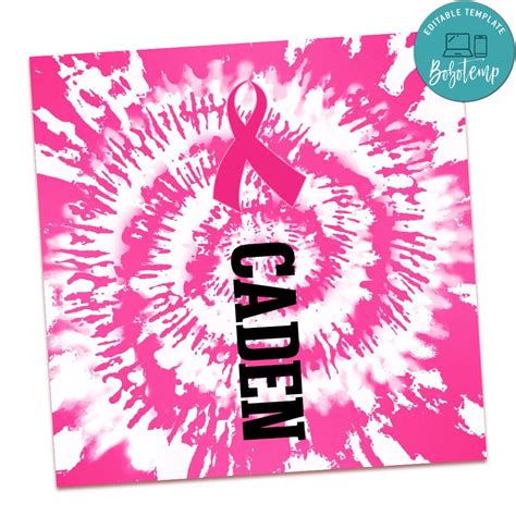 Pink Tie Dye Breast Cancer Png Createpartylabels