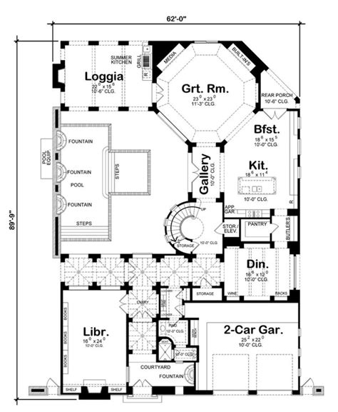 Luxury plan, Mansion floor plan, House plans