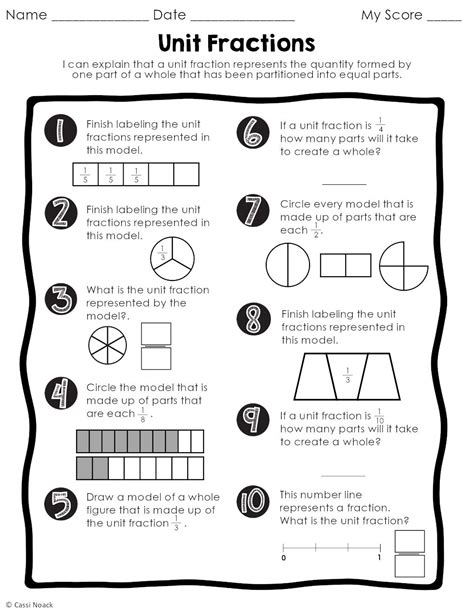 Math Quick Checks Great For Rd Graders Unit Fractions Minds In