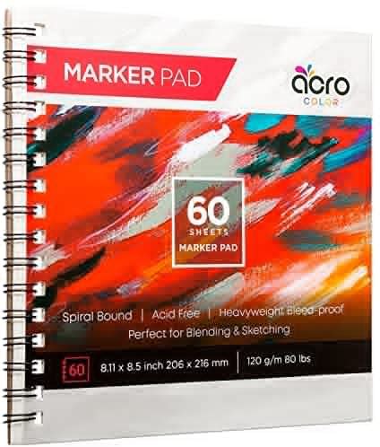 Acro Color Marker Paper Sketchbook - Marker Sketchbook with Bleedproof ...